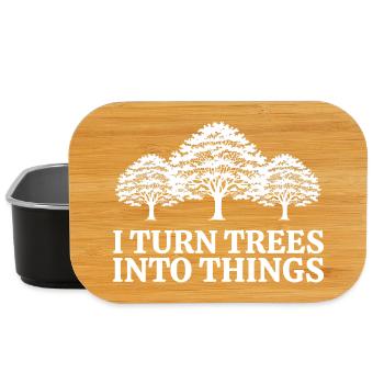 I Turn Trees Into Things Carpenter Humor carpenter - Boîte à goûter - noir - Devant