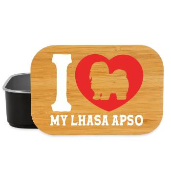 Lhasa Apso Hund - Lunch Box - Schwarz - Vorne