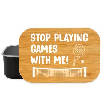 Padel_Funny_Stop_Playing_Games_With_Me - Lunch Box - Schwarz - Vorne