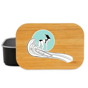 Chemise Surfer Girl avec illustration - Boîte à goûter - noir - Devant