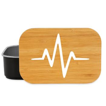 ECG Heartbeat Heart Rate Heart Line Gift - Lunch Box - black - Front