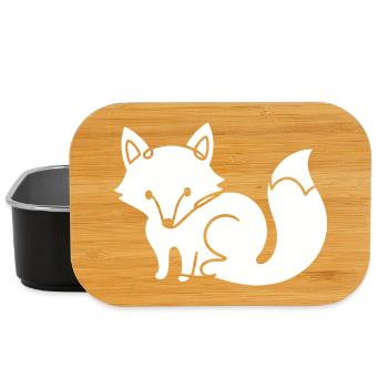 Silhouette de renard – Motif minimal d’animal de la forêt - Boîte à goûter - noir - Devant