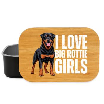 I Love Big Rottie Girls Rottweiler Hund - Lunch Box - Schwarz - Vorne