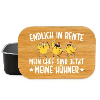 Rente Mein Chef sind meine Hühner Landwirt - Lunch Box - Schwarz - Vorne