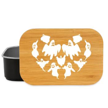 Halloween Heart Ghost - Lunch Box - black - Front