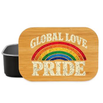 Global Love Pride Regenbogen Vintage T-Shirt  - Lunch Box - Schwarz - Vorne