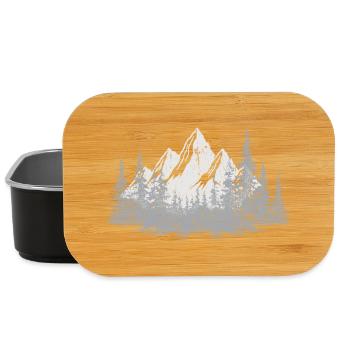 Ruhige Bergwald-Silhouette - Lunch Box - Schwarz - Vorne