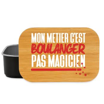 Mon métier c'est Boulanger pas Magicien - Boîte à goûter - noir - Devant