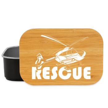rescue bergrettung helikopter heli flying symbol - Lunch Box - Schwarz - Vorne