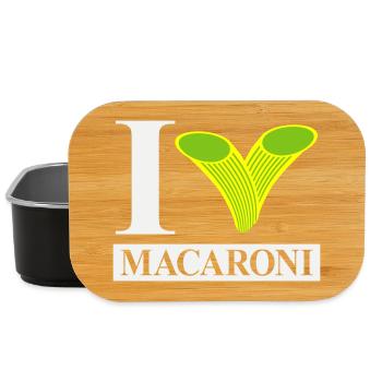 I love macaroni - Lunch Box - black - Front
