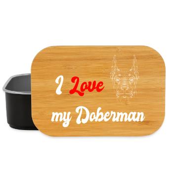 Ich liebe meinen Dobermann - Lunch Box - Schwarz - Vorne