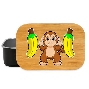 Monkey Bodybuilder Barbell Bodybuilding - Lunch Box - black - Front