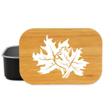 leaves icon logo icon graphic forest trees nature - Lunch Box - black - Front
