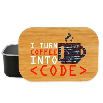 Programmers generate code from coffee - Lunch Box - black - Front