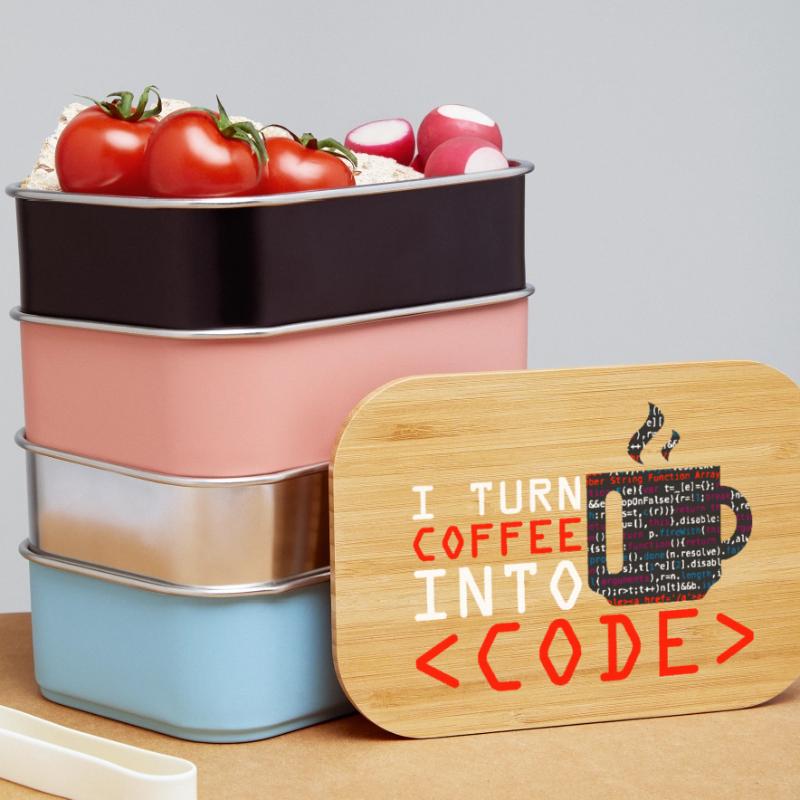 Aus Kaffee Code generieren Programmierer Lunch Box