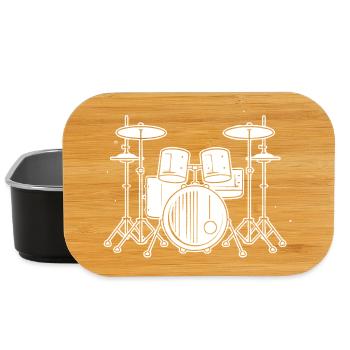 Drum Set Zeichnung - Lunch Box - Schwarz - Vorne