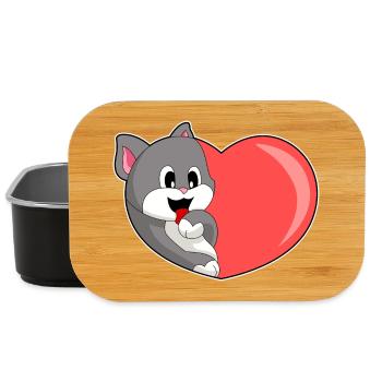 Cœur de chat - Boîte à goûter - noir - Devant