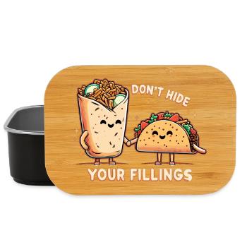Verstecke nicht Gefühle Taco Burrito Geschenk - Lunch Box - Schwarz - Vorne