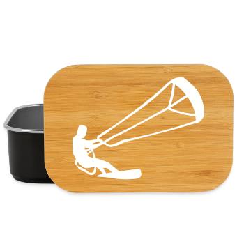 Kitesurfer Silhouette Kiteboarding Adrenaline Sport - Lunch Box - black - Front