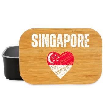 I love Singapore, flag of Singapore - Lunch Box - black - Front