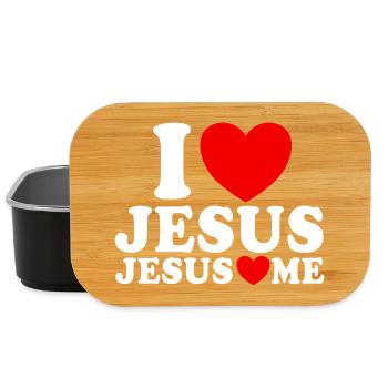 I love Jesus Jesus loves me Christian faith - Lunch Box - black - Front