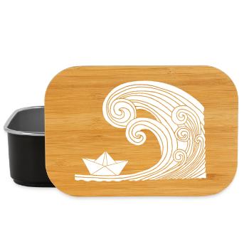 Paper Boat and White Ocean - Lunch Box - black - Front