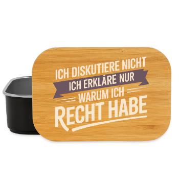 Ich diskutiere nicht – ich erkläre nur, warum ich  - Lunch Box - Schwarz - Vorne
