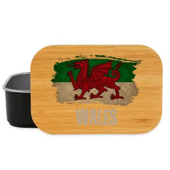 Flagge von Wales, walisischer Stolz - Lunch Box - Schwarz - Vorne