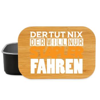 He doesn't do anything, he just wants to drive a forklift - Lunch Box - black - Front
