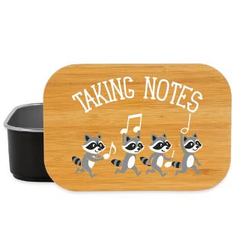 Raccoon Musical Notes Music - Lunch Box - black - Front