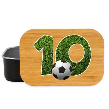 NR. 10 NUMMER 10 FUßBALL 10. GEBURTSTAG - Lunch Box - Schwarz - Vorne