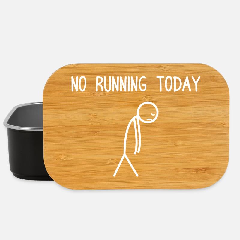 No running today funny running jogging runner - Lunch Box - black