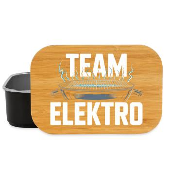 Team Elektro Grillen Strom Outdoor Spaß - Lunch Box - Schwarz - Vorne