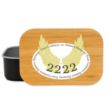 Angel wings with angel number 2222 - Lunch Box - black - Front