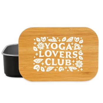Club d’amateurs de yoga amis yogis drôles qui s’assemblent - Boîte à goûter - noir - Devant
