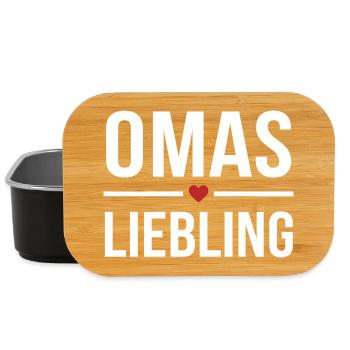 Omas Liebling German Grandma Favorite Gift - Lunch Box - black - Front