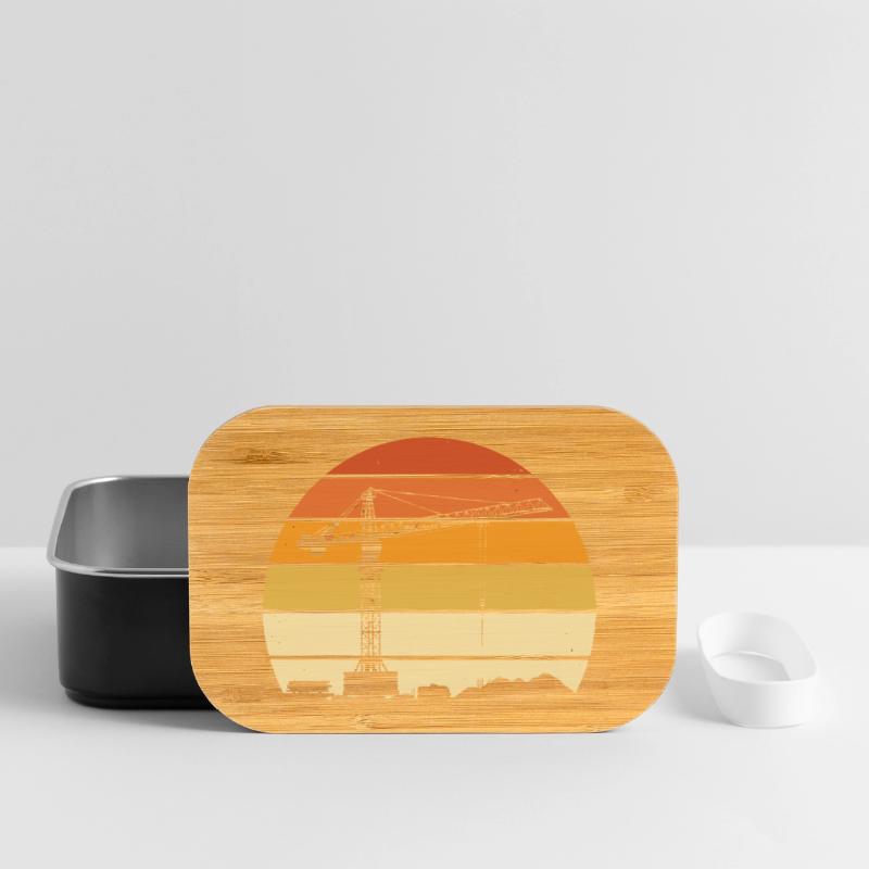 Crane Operator Retro Design – Construction Site & Construction Crane Lunch Box