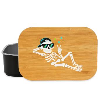 Casual skeleton in sunglasses - Lunch Box - black - Front