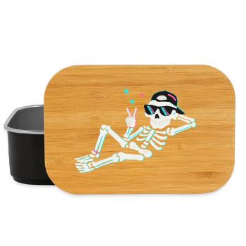 Skeleton neon peace – retro energy - Lunch Box - black - Front