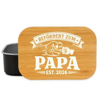 Dad promoted to proud father in 2026 - Lunch Box - black - Front