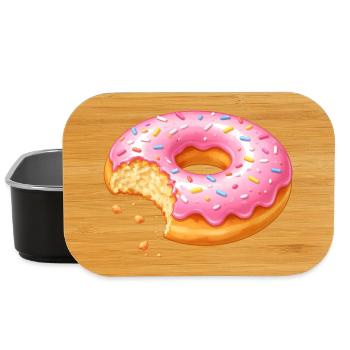 Donut mit Biss – Süßes Dessert Design   - Lunch Box - Schwarz - Vorne