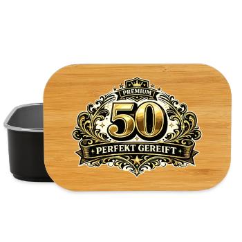 50. Geburtstag Premium Ornament - Lunch Box - Schwarz - Vorne