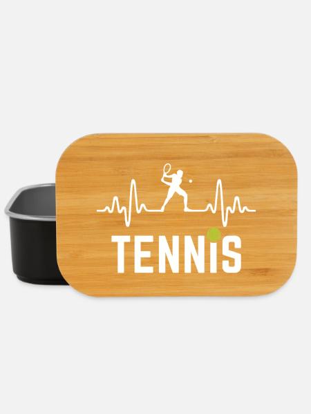Tennis Herzschlag Tennisspieler - Lunch Box - Schwarz