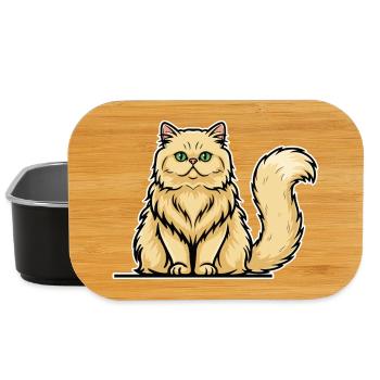 Cremefarbene Perserkatze Langhaariges Vintage-Porträt - Lunch Box - Schwarz - Vorne