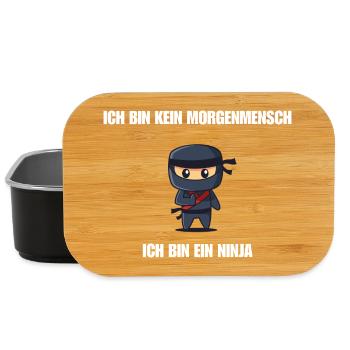 Ich bin kein Morgenmensch - Ich bin ein Ninja - Lunch Box - Schwarz - Vorne