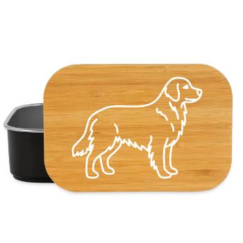 Golden Retriever weiss - Lunch Box - Schwarz - Vorne