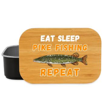 Eat, Sleep Hechtfischen Wiederholen Angler Geschenk - Lunch Box - Schwarz - Vorne