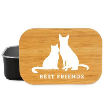 BEST FRIENDS – Katze & Hund Liebe - Lunch Box - Schwarz - Vorne