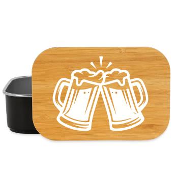 Bier Anstoßen Symbol - Lunch Box - Schwarz - Vorne