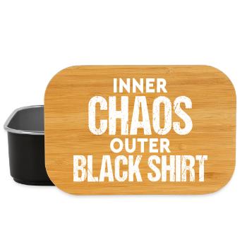 Inner Chaos Outer Black Shirt Funny Saying - Lunch Box - black - Front